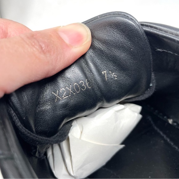 Giorgio Armani Black Leather Croc Embossed Lace Up Sneakers Size 7.5 - Picture 13 of 13